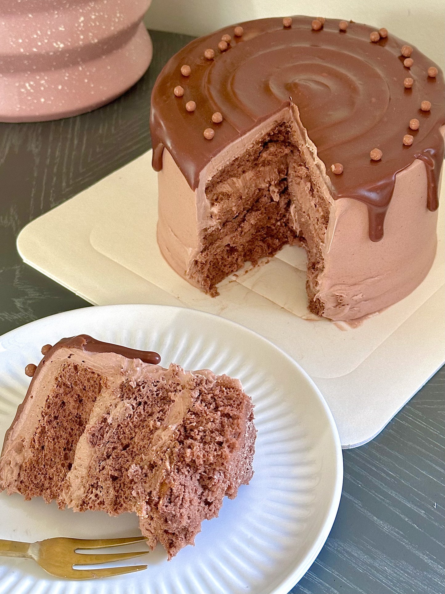 Double Chocolate Crunch Chiffon Cake